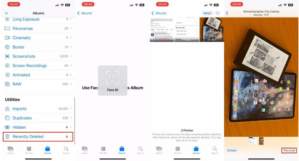 石台苹果14维修分享 iPhone14 上恢复已删除的照片 